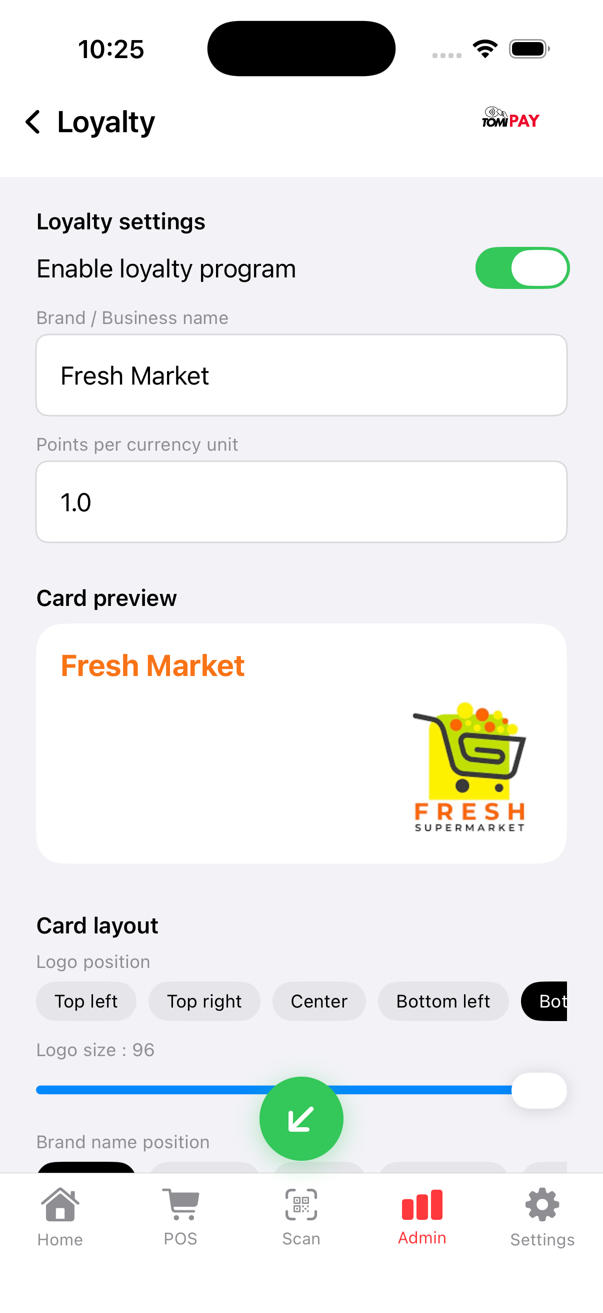 Built-in loyalty program
