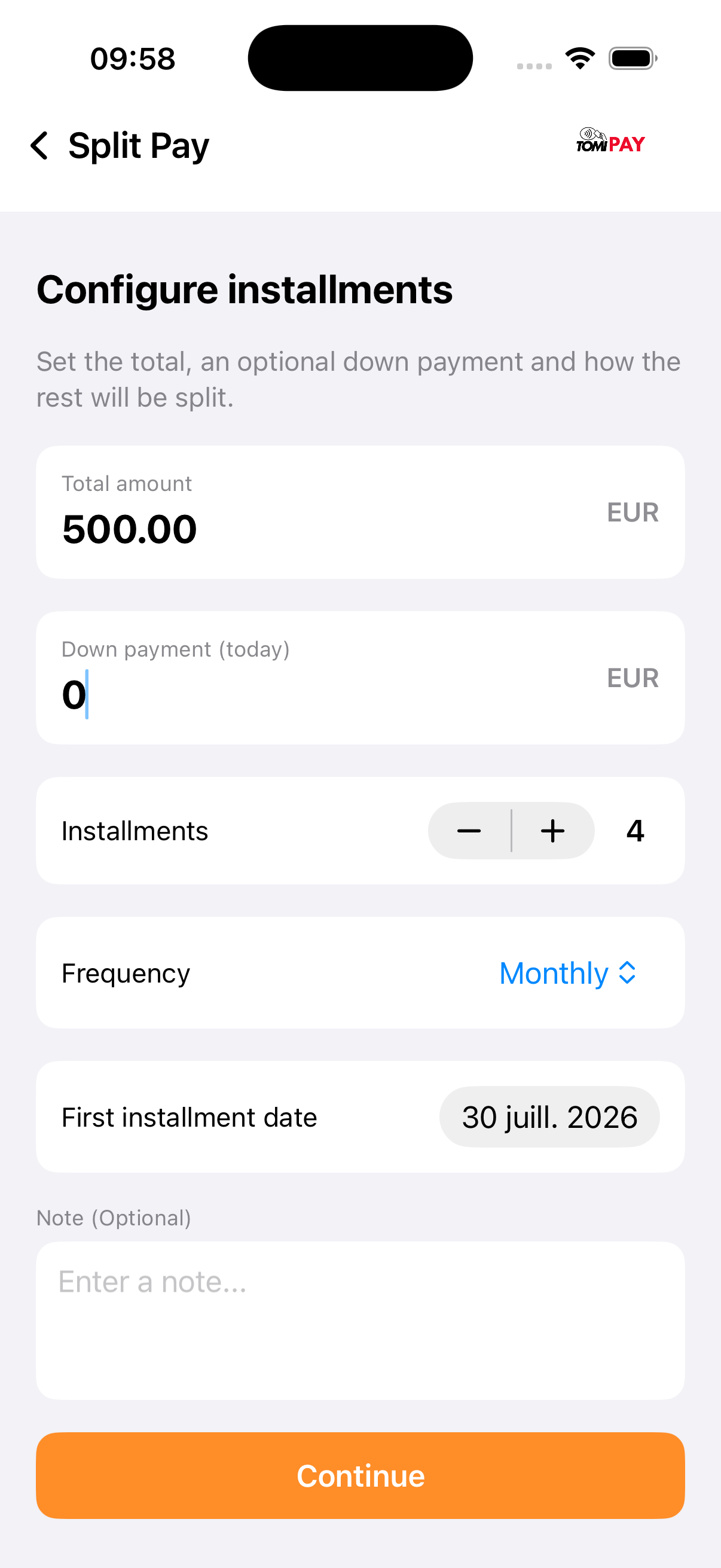 Split Pay config